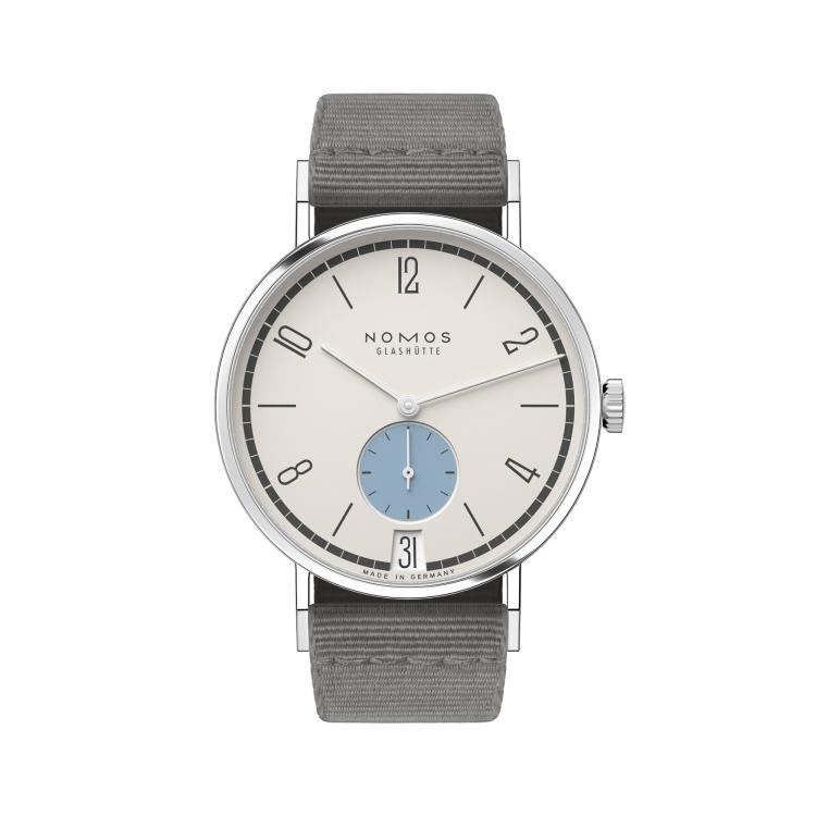 Unisex, Handaufzug,  NOMOS Glashütte Tangente 38 Datum Schneesturm  