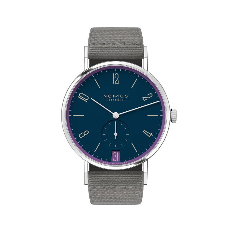 Unisex, Handaufzug,  NOMOS Glashütte Tangente 38 Datum Nachtgesang  