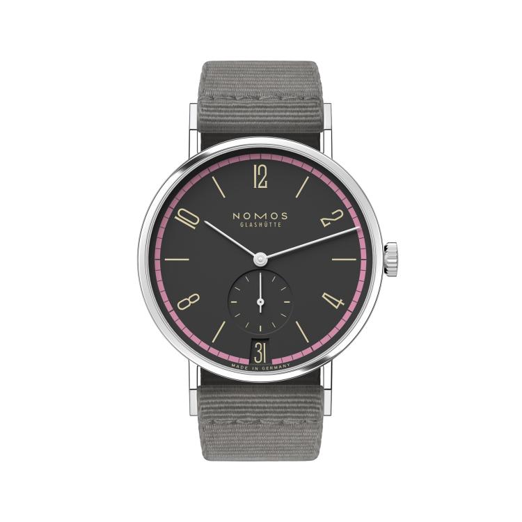 Unisex, Handaufzug,  NOMOS Glashütte Tangente 38 Datum Tiefseegrau  