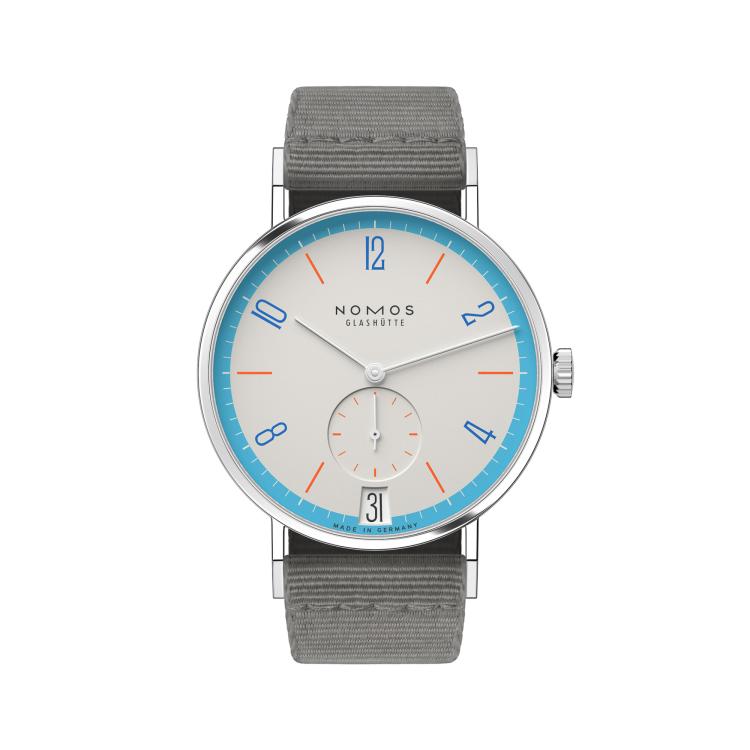 Unisex, Handaufzug,  NOMOS Glashütte Tangente 38 Datum Peace  