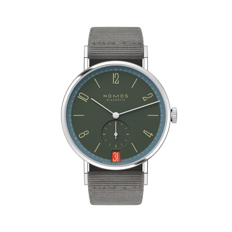 Unisex, Handaufzug,  NOMOS Glashütte Tangente 38 Datum Lakritze  