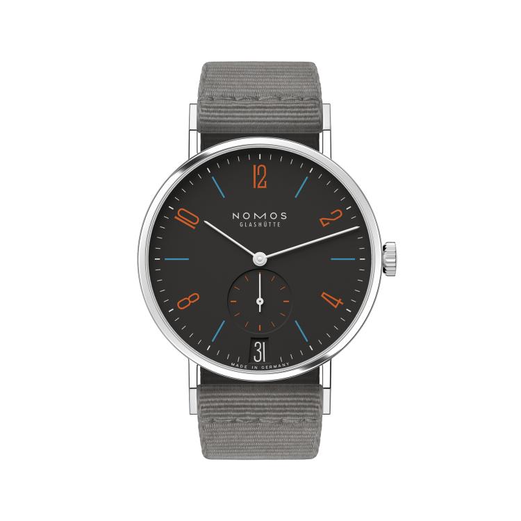 Unisex, Handaufzug,  NOMOS Glashütte Tangente 38 Datum Dunkelbunt  