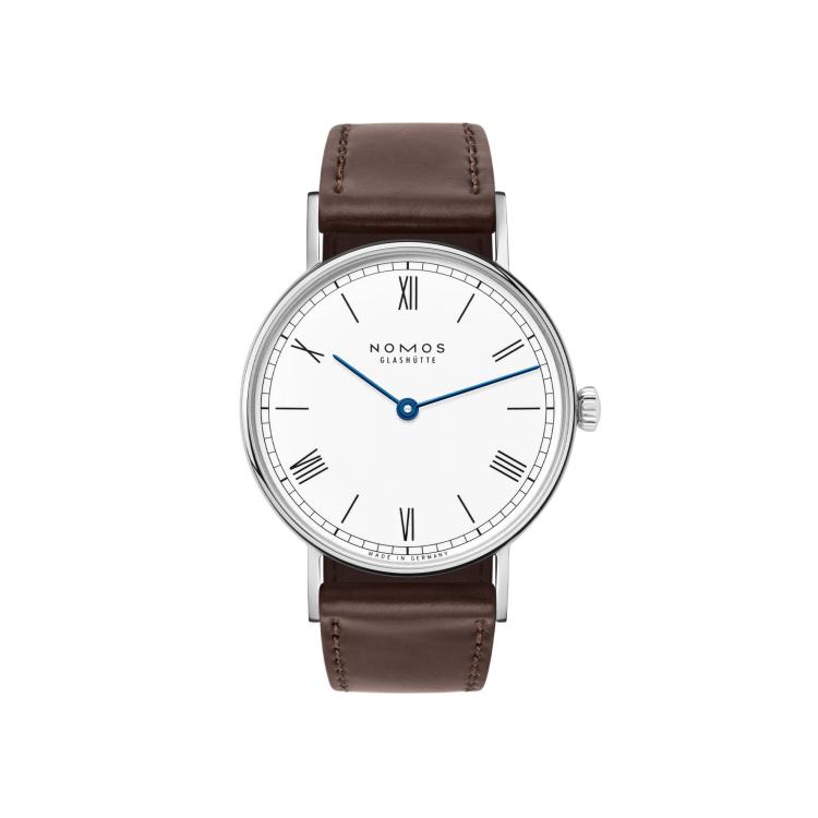 Damenuhr, Handaufzug,  NOMOS Glashütte Ludwig 33 Duo emailleweiß 