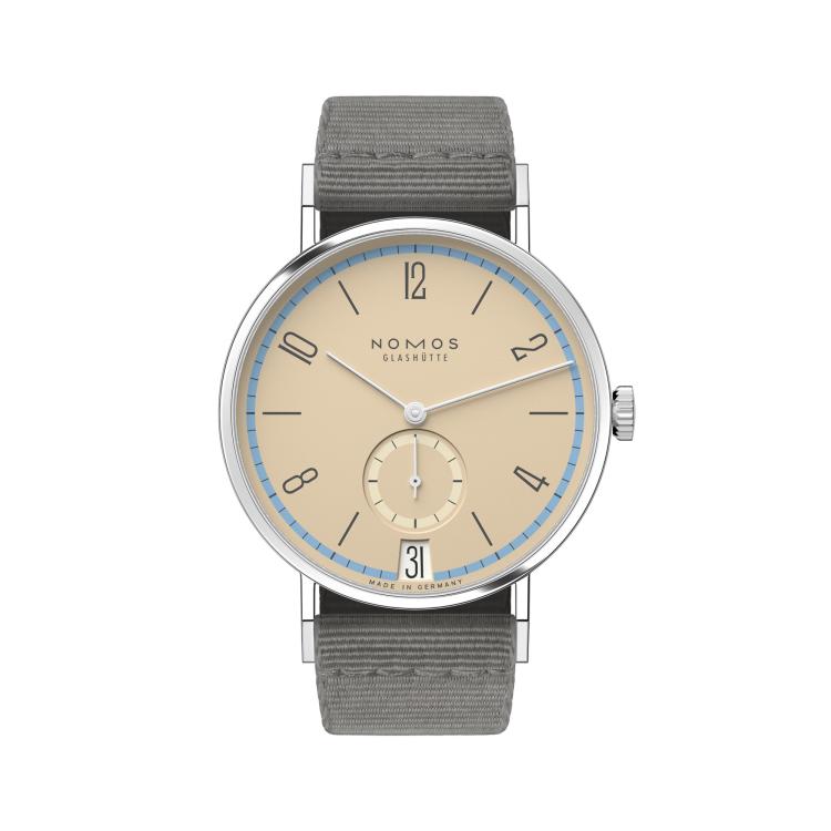 Unisex, Handaufzug,  NOMOS Glashütte Tangente 38 Datum Ariel  